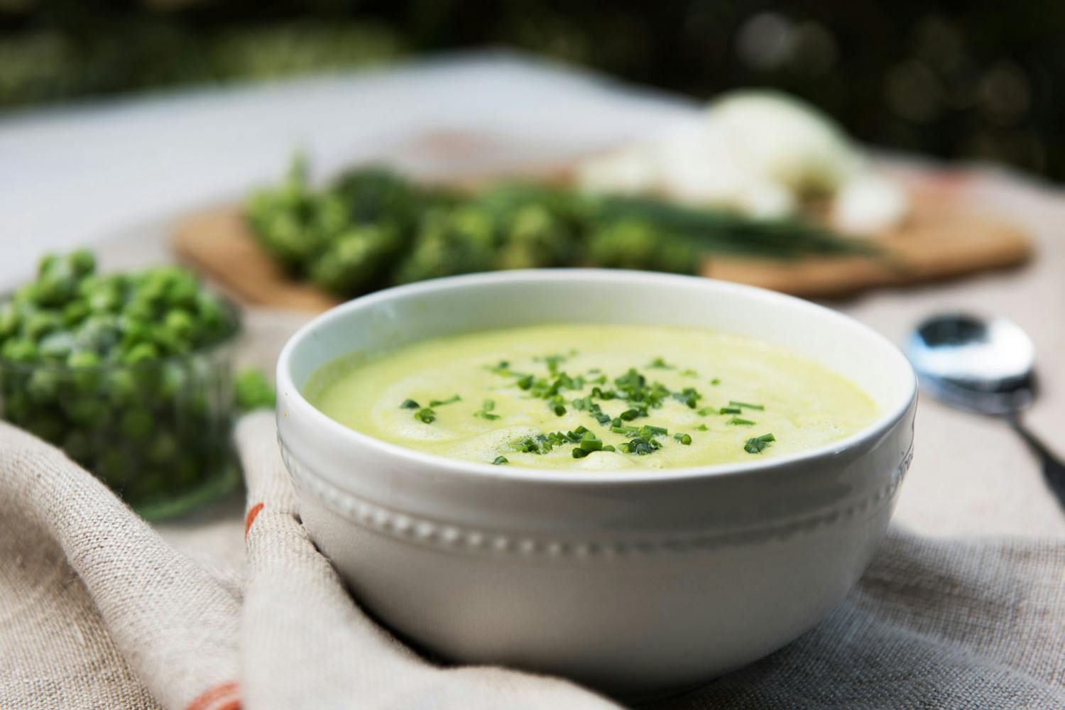 Broccoli, Pea, and Coconut Soup