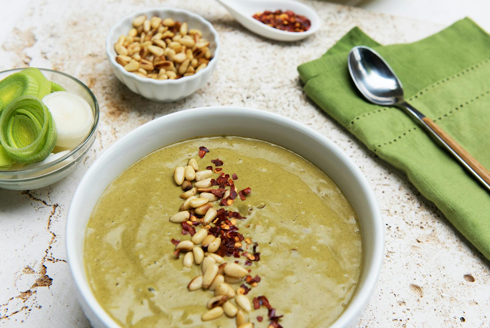 Creamy Roasted Leek and Zucchini Soup