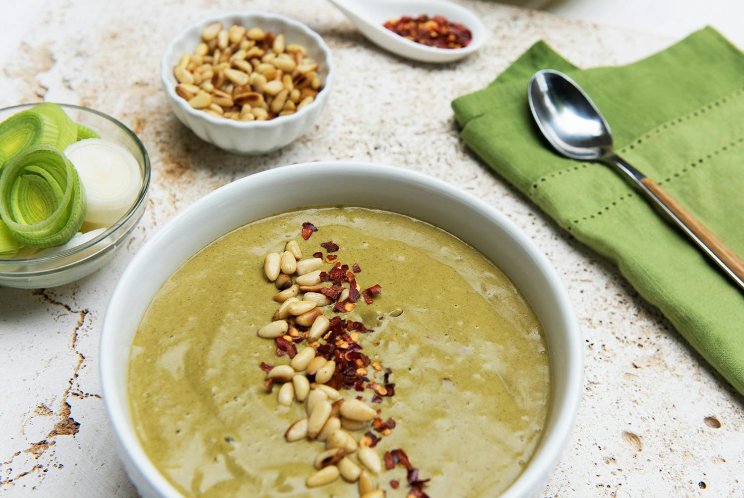 Creamy Roasted Leek and Zucchini Soup