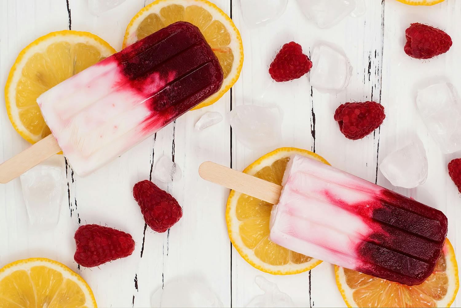 Raspberries and Cream Popsicles