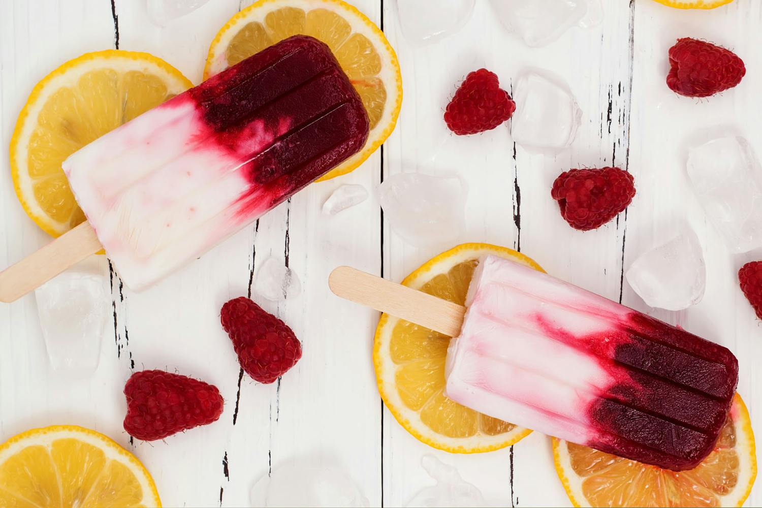 Raspberries and Cream Popsicles