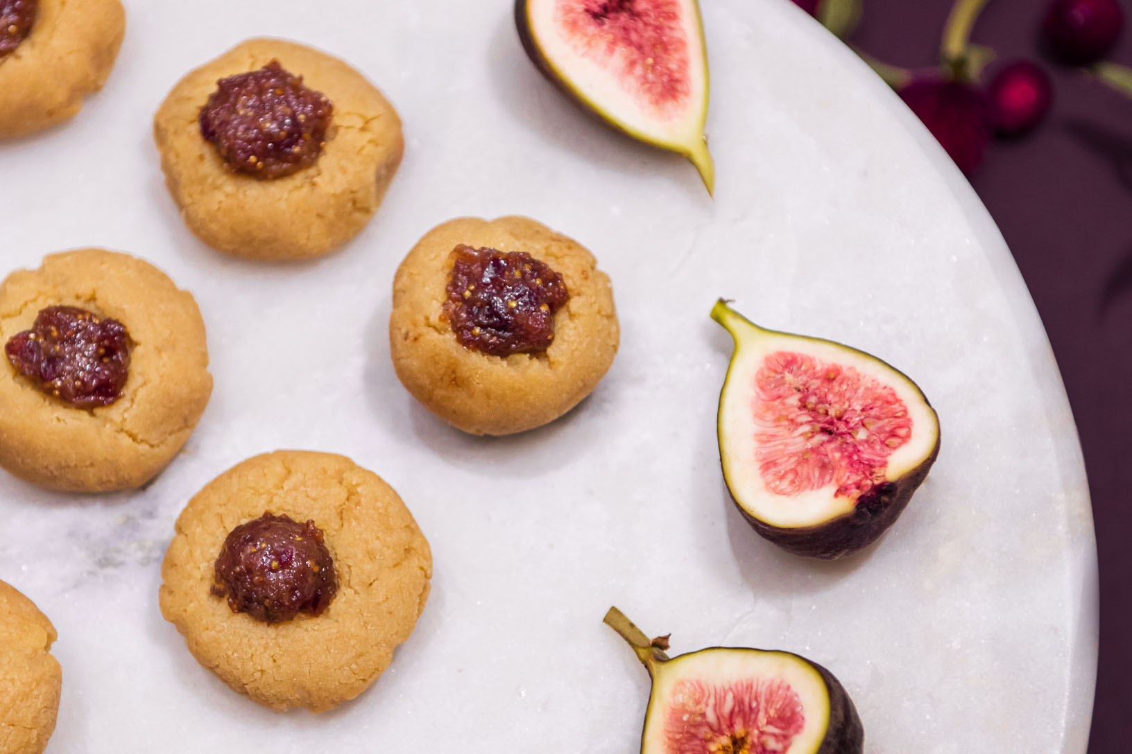 Almond Thumbprint Cookies with Fig Jam - Recipe