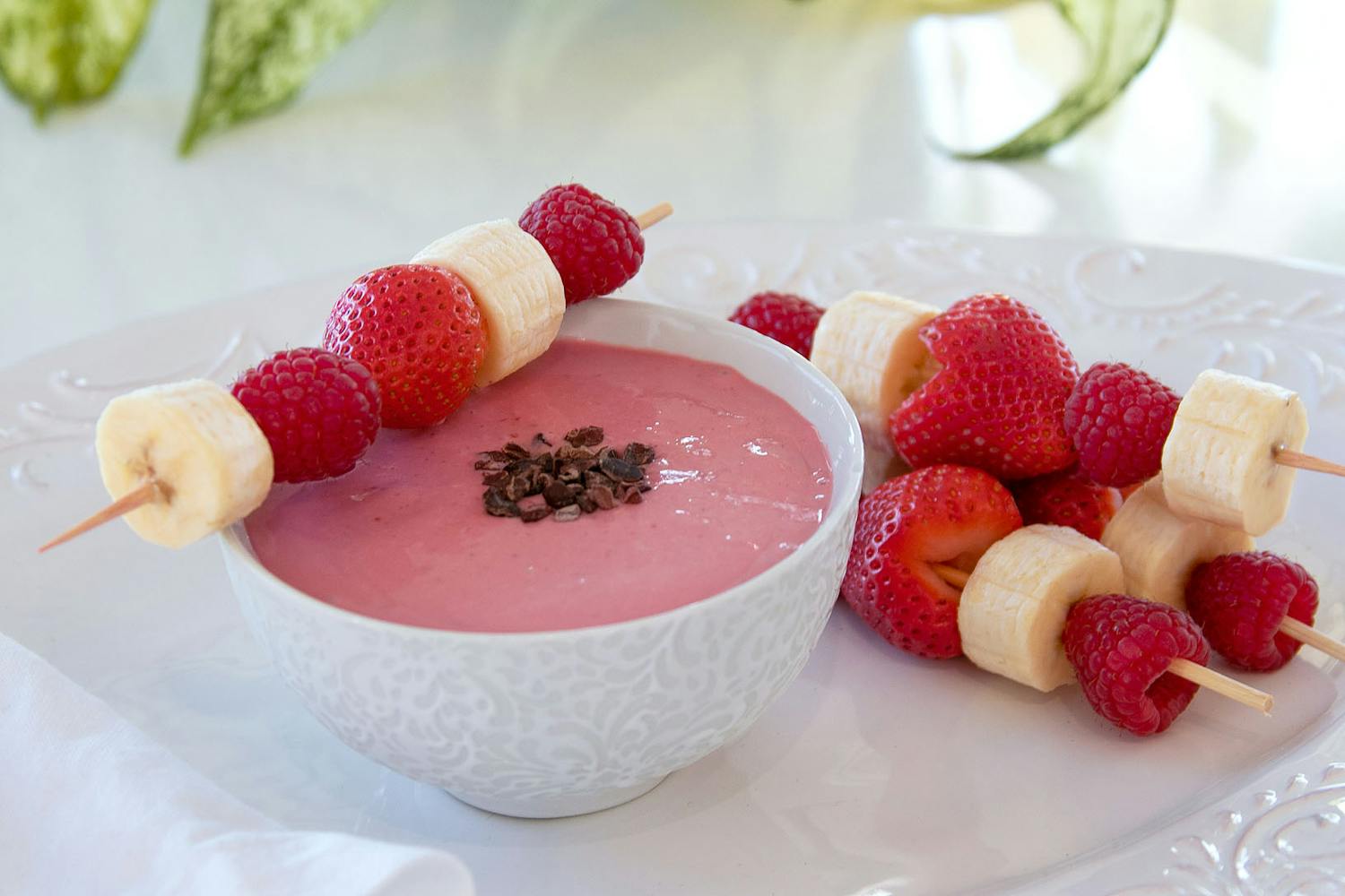 Creamy Raspberry Chocolate Fruit Dip