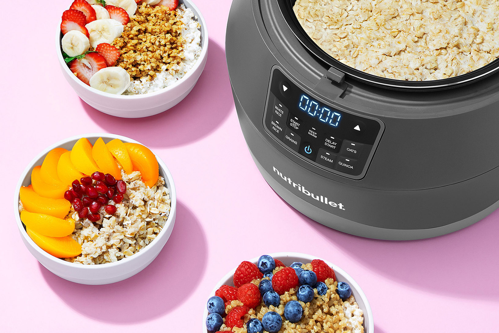 EveryGrain Cooker - Steel Cut Oats with Berries and Bananas