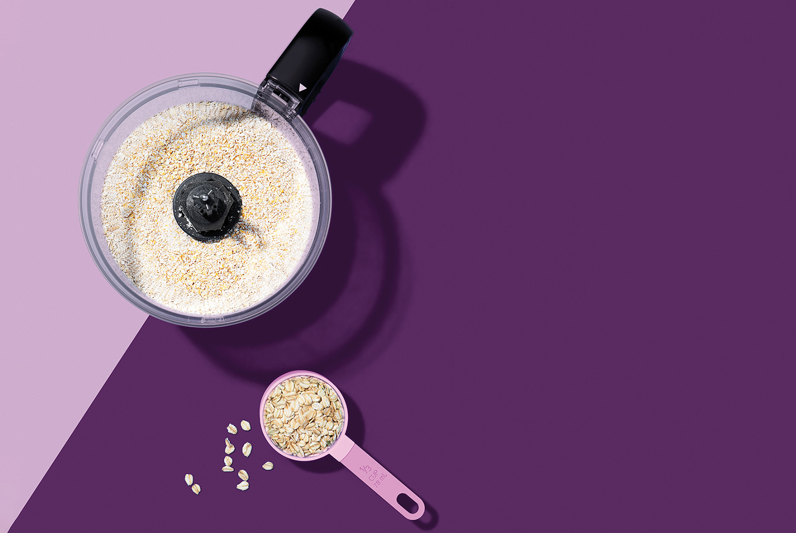 homemade oat flour made in the food processor