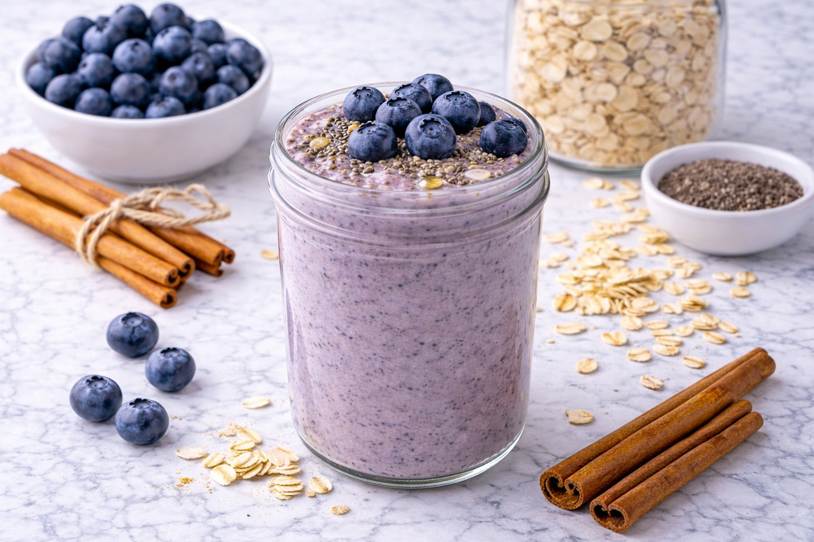 Blended Blueberry Overnight Oats