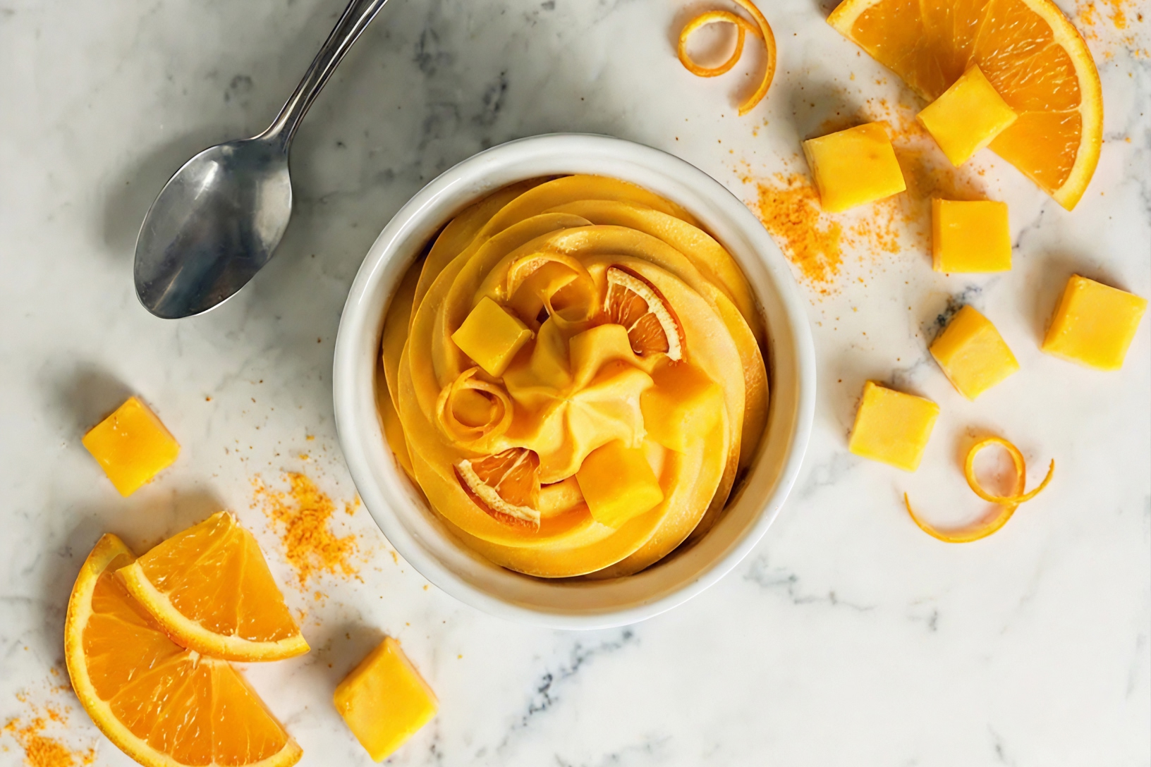Mango and Orange Frozen Yogurt