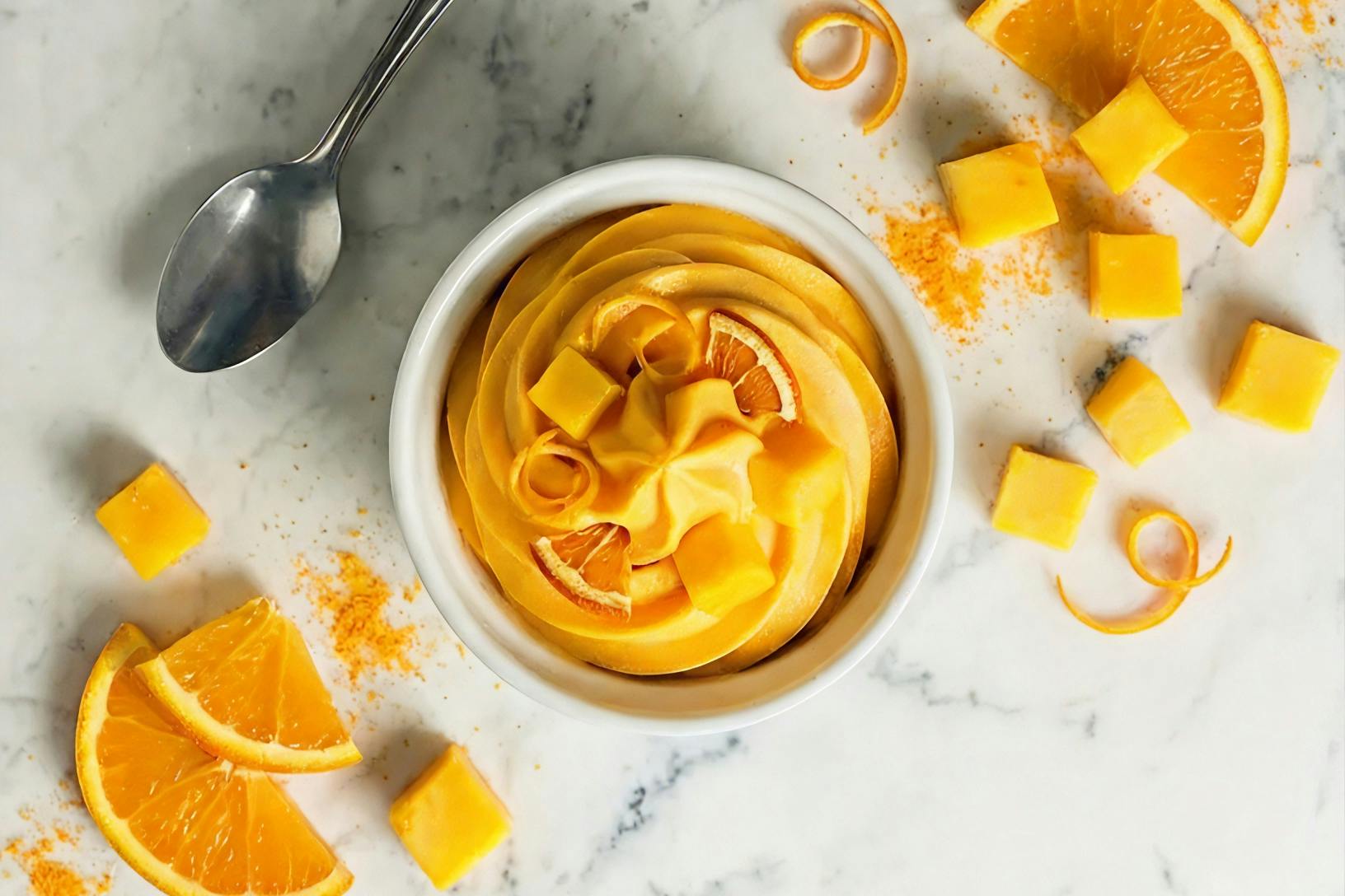 Mango and Orange Frozen Yogurt