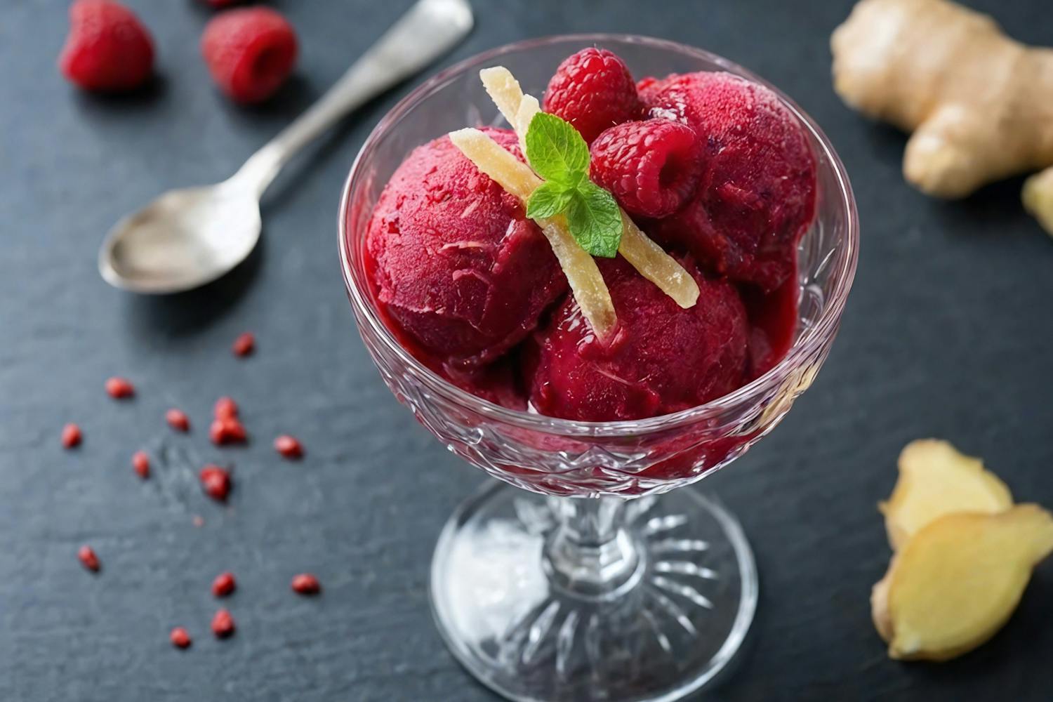 Raspberry and Ginger Sorbet