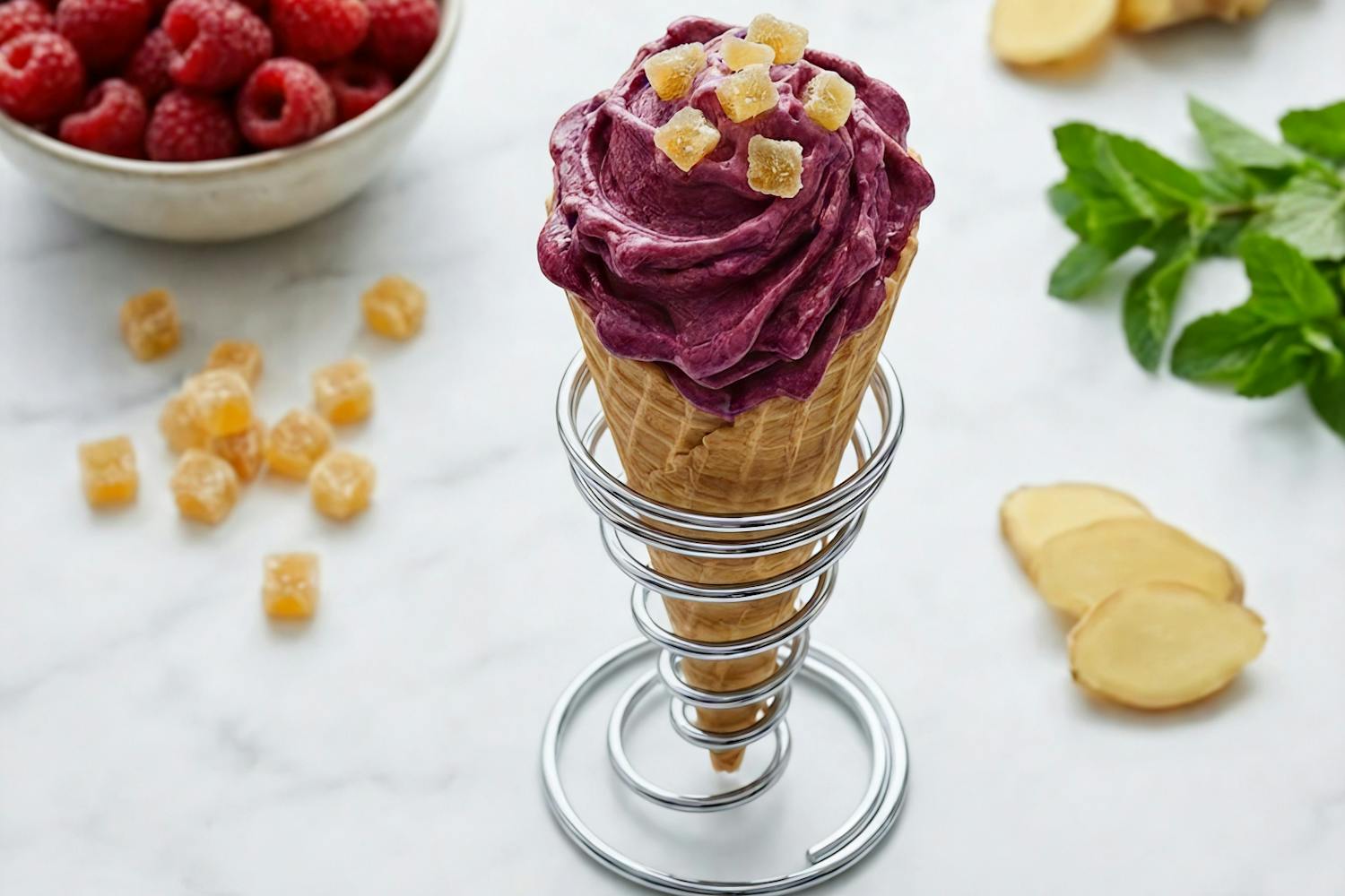 Raspberry and Ginger Gelato