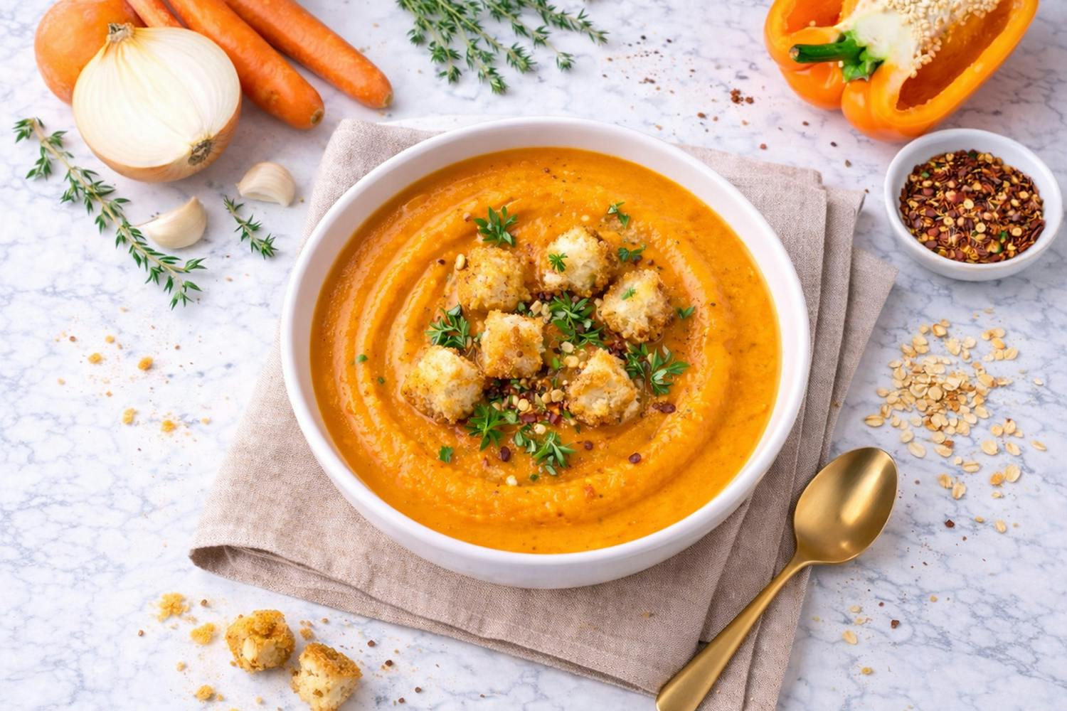 Roasted Veggie Sheet Pan Soup