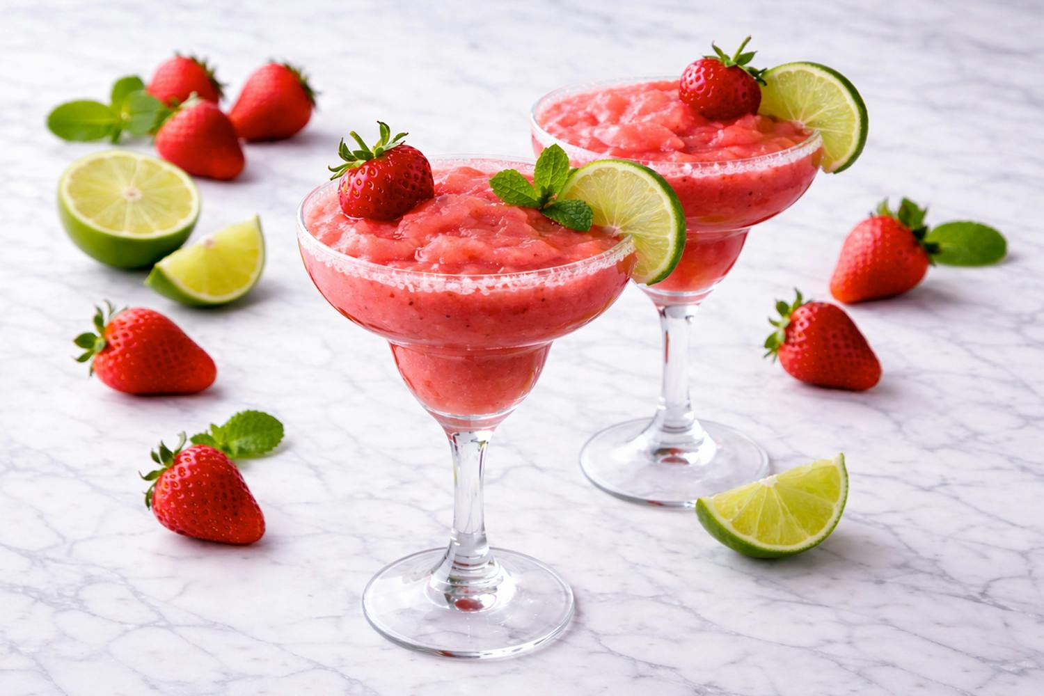 Frozen Strawberry Margarita Mocktail 