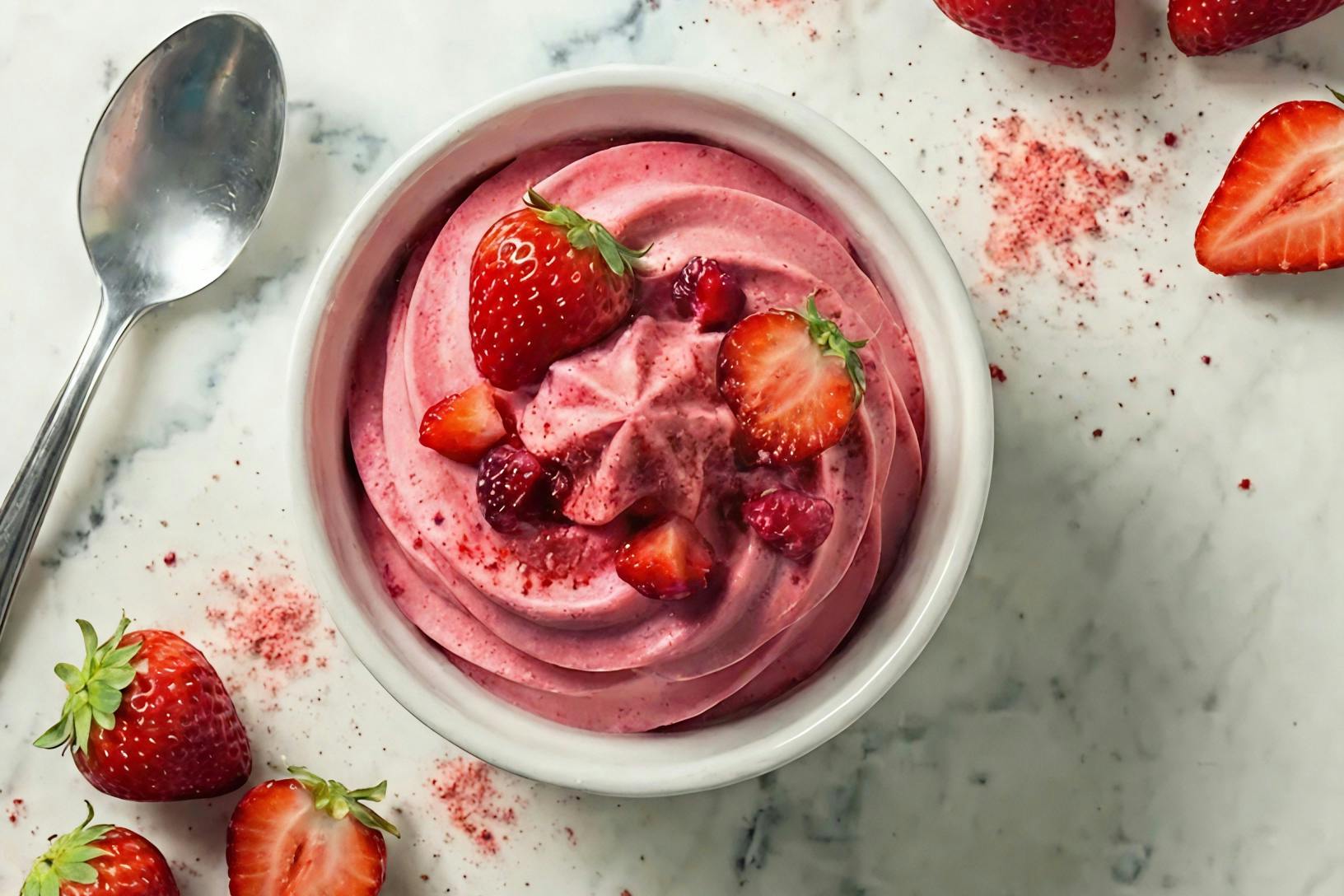 Strawberry Vanilla Frozen Yogurt