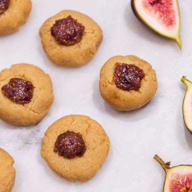 Almond Thumbprint Cookies with Cranberry Fig Jam
