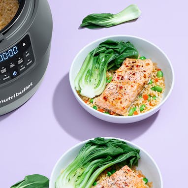 Salmon & Brown Rice with Bok Choy